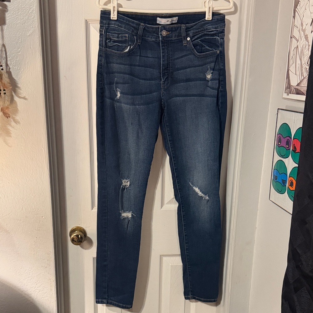 KanCan Dark Blue Distressed Skinny Jeans